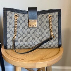 Look alike Leather-Trim GG Supreme Tote